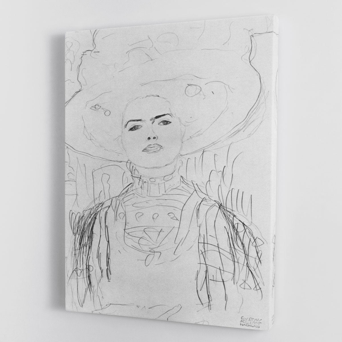 Image of a girl with a big hat by Klimt Canvas Print or Poster - Canvas Art Rocks - 1
