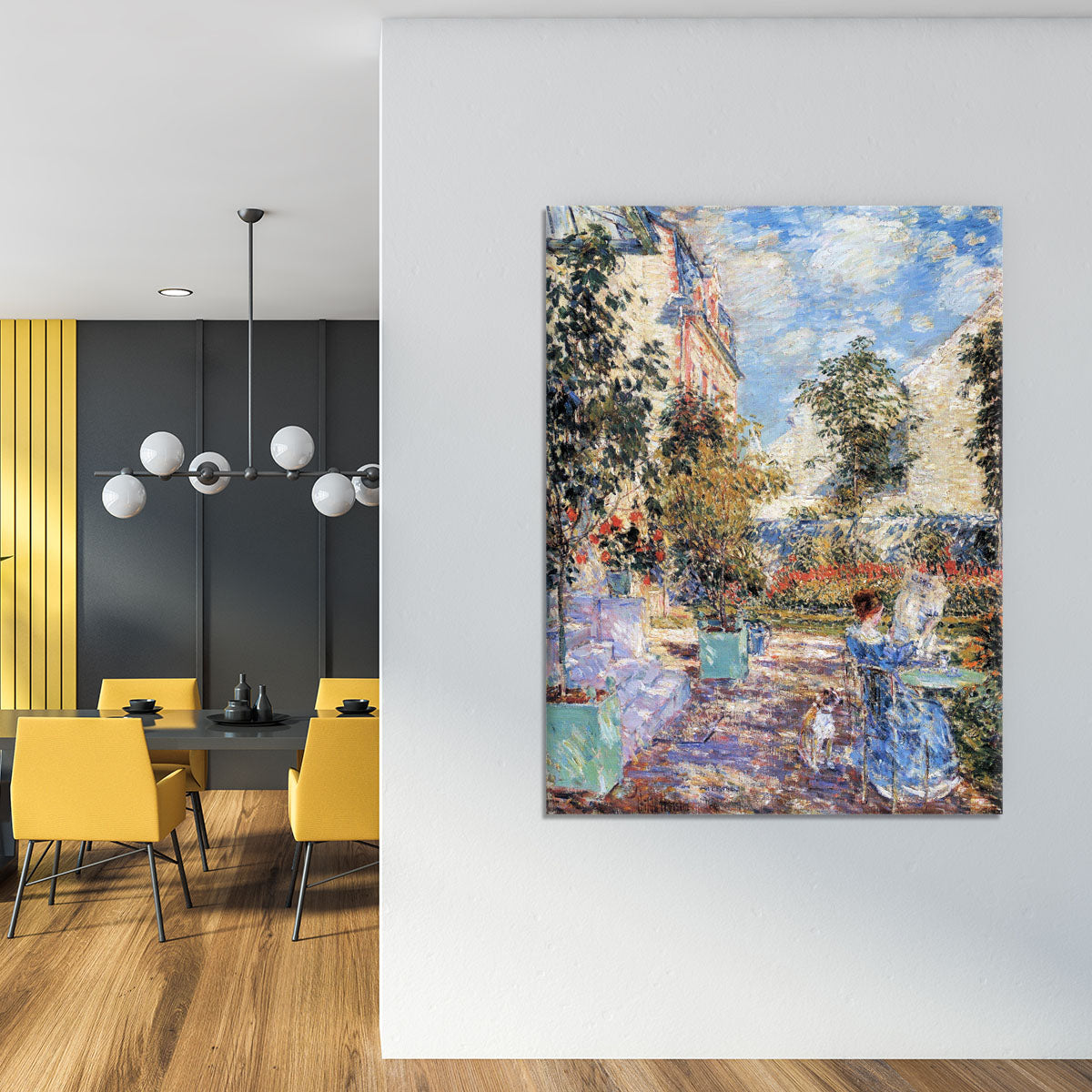 In a French garden by Hassam Canvas Print or Poster - Canvas Art Rocks - 4