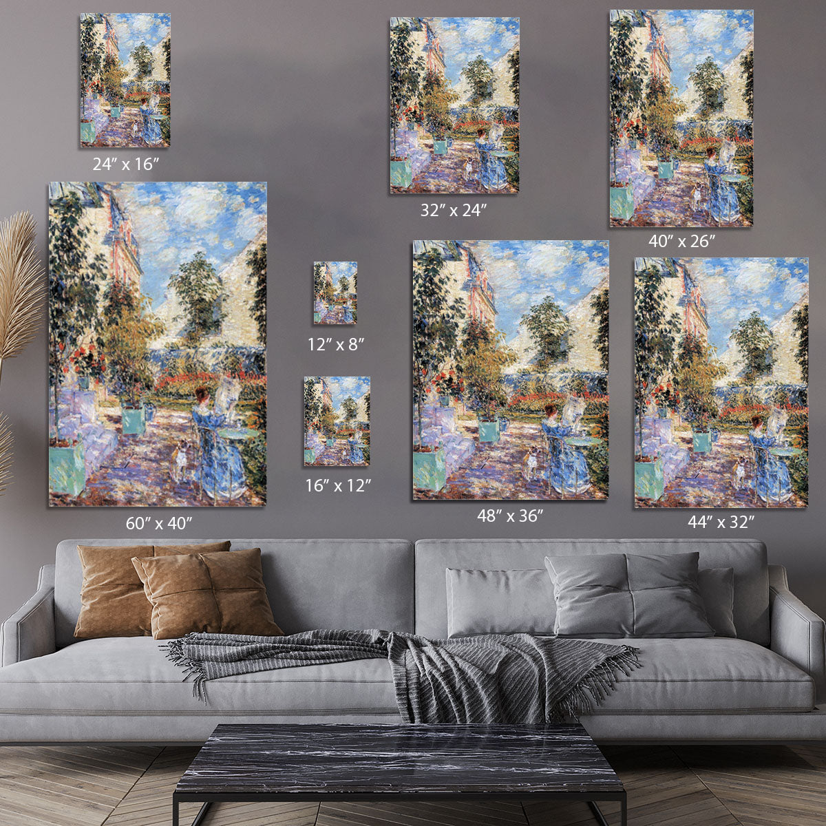 In a French garden by Hassam Canvas Print or Poster - Canvas Art Rocks - 7