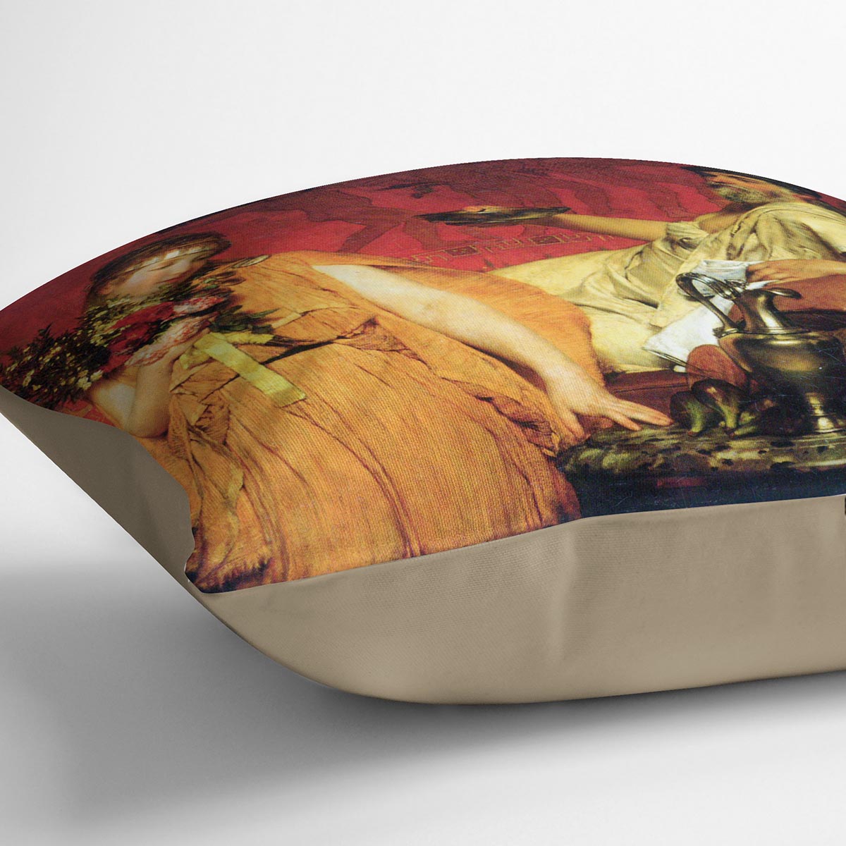 In a state of trepidation by Alma Tadema Cushion - Canvas Art Rocks - 2