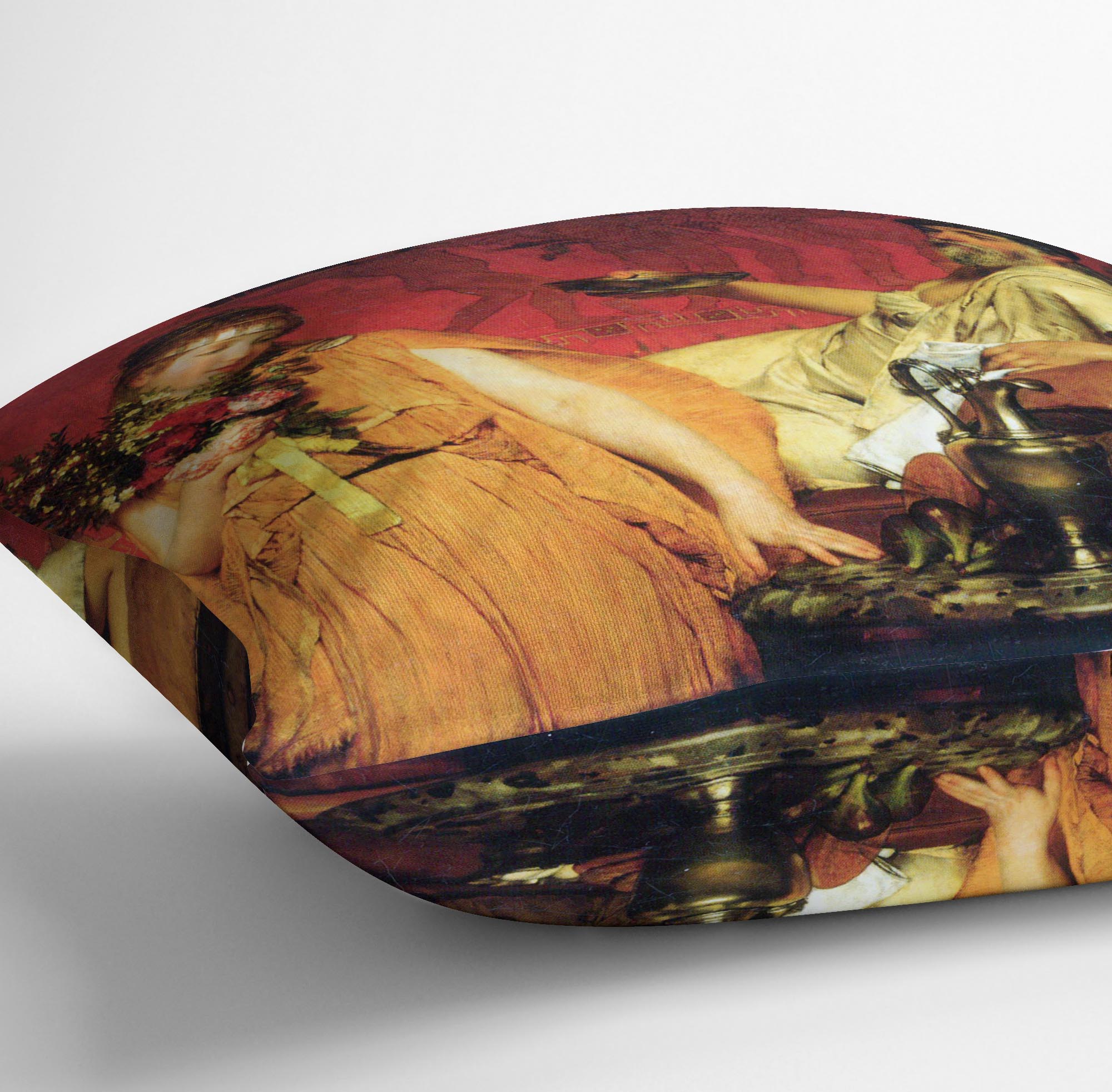 In a state of trepidation by Alma Tadema Cushion - Canvas Art Rocks - 3