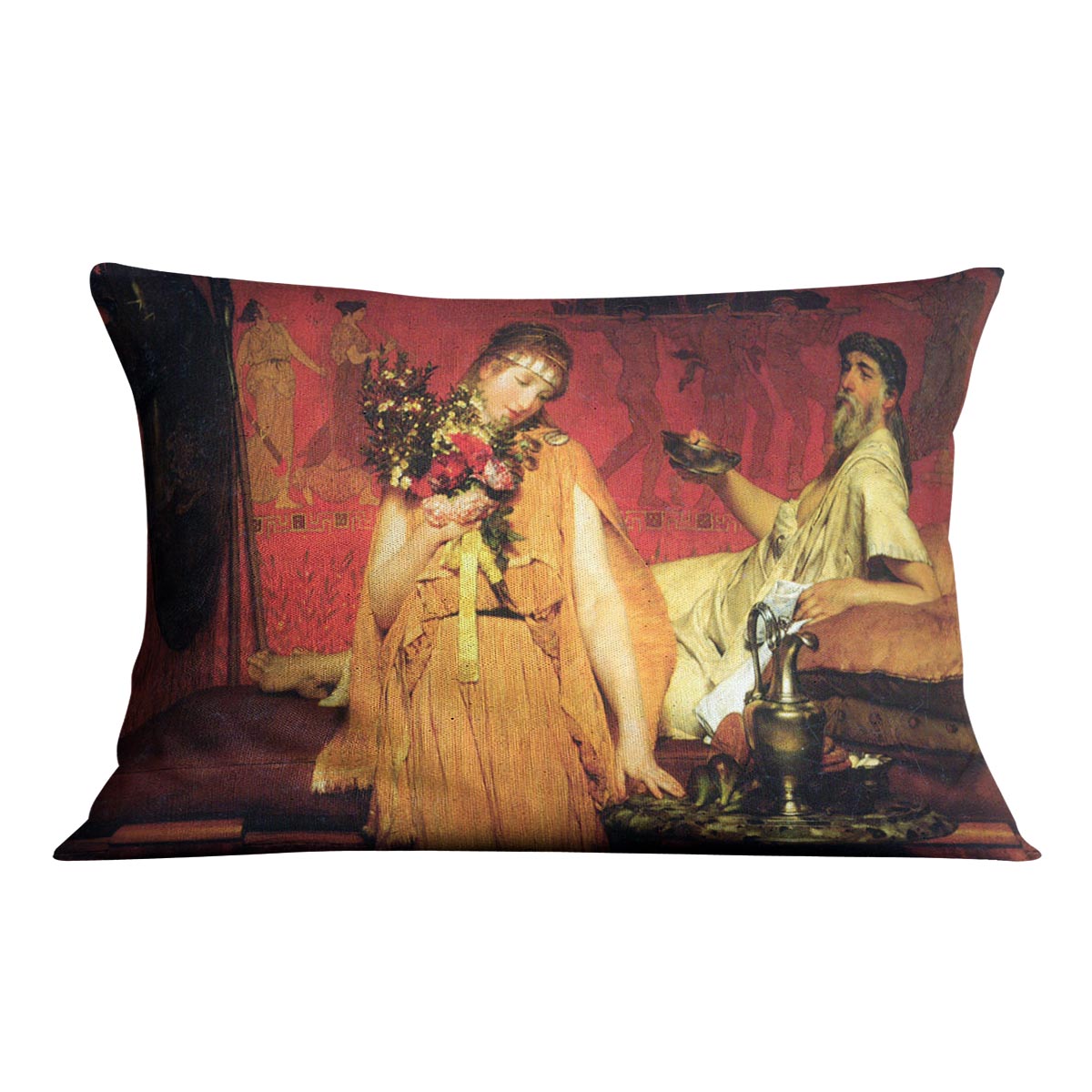 In a state of trepidation by Alma Tadema Cushion - Canvas Art Rocks - 4