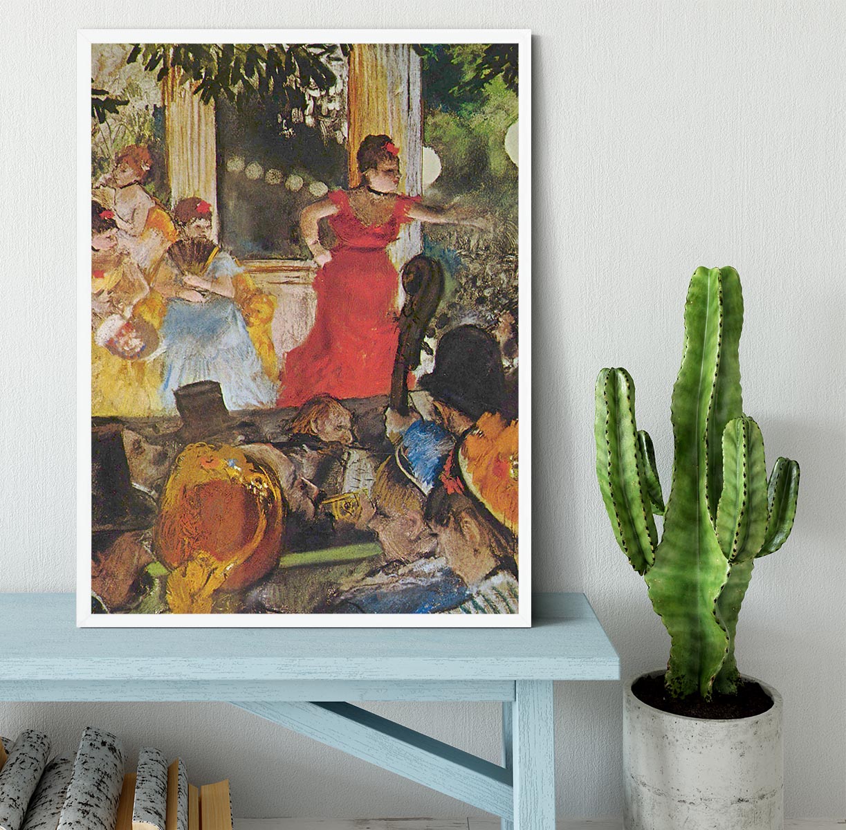 In concert cafe Les Ambassadeurs by Degas Framed Print - Canvas Art Rocks -6