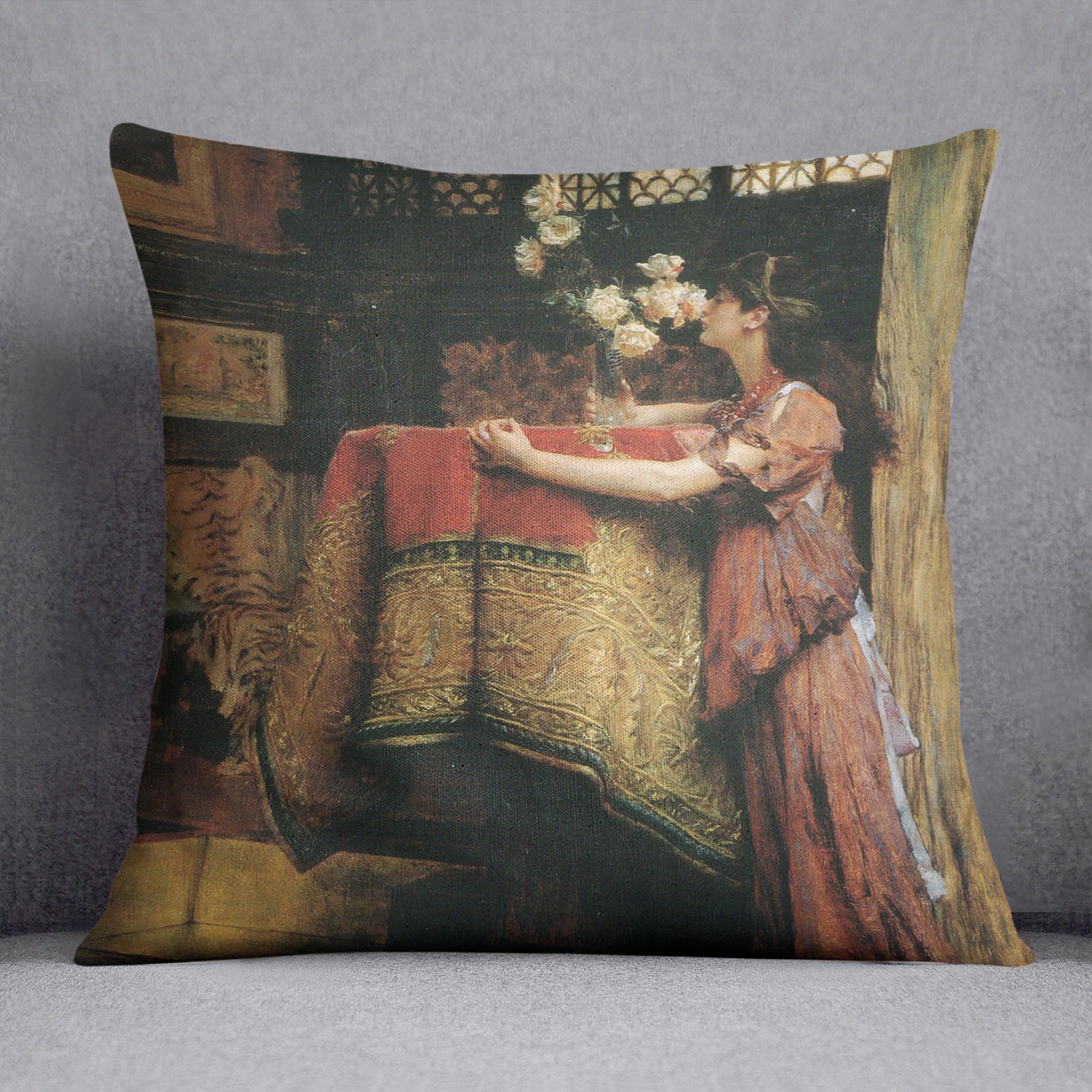 In my studio by Alma Tadema Cushion - Canvas Art Rocks - 1