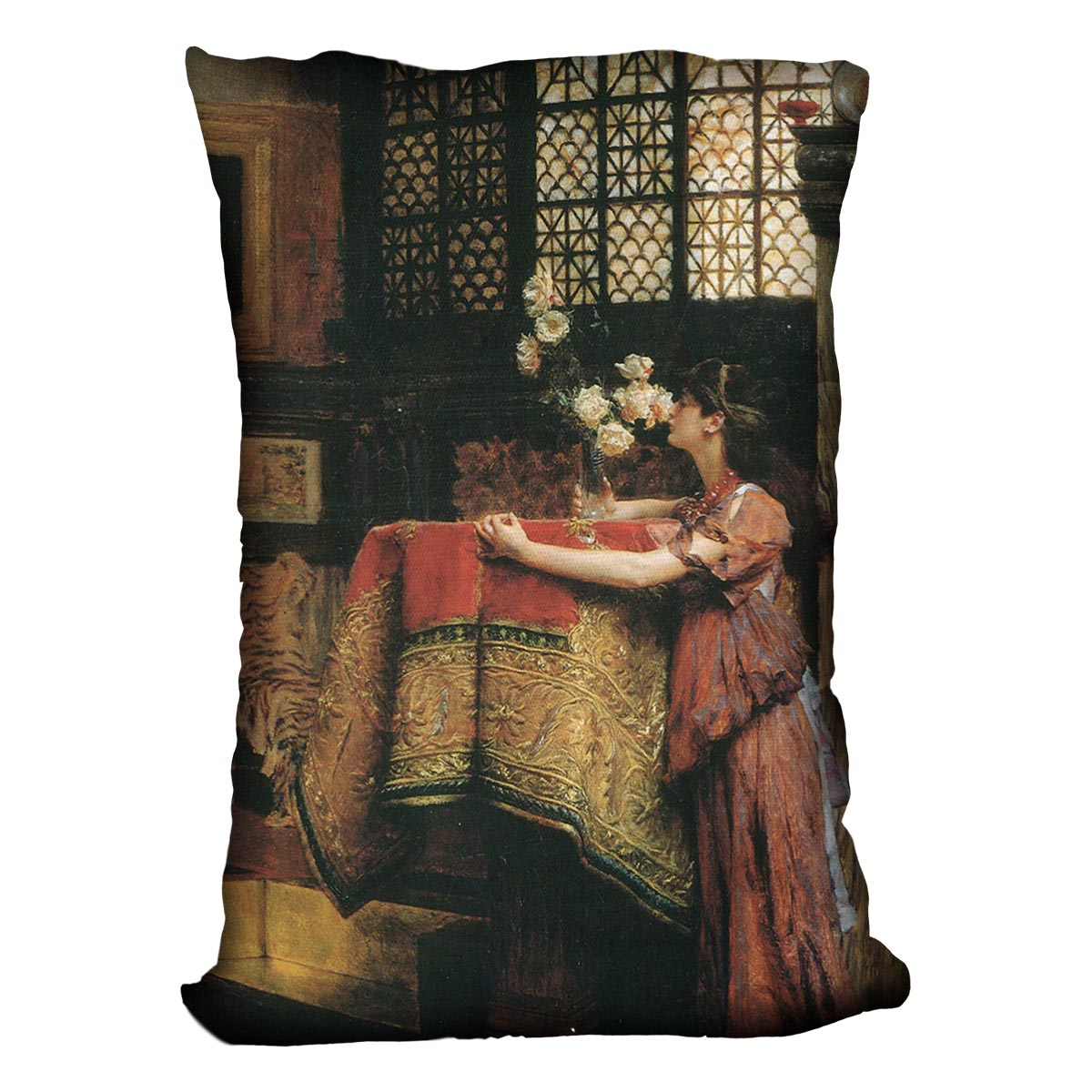 In my studio by Alma Tadema Cushion - Canvas Art Rocks - 4
