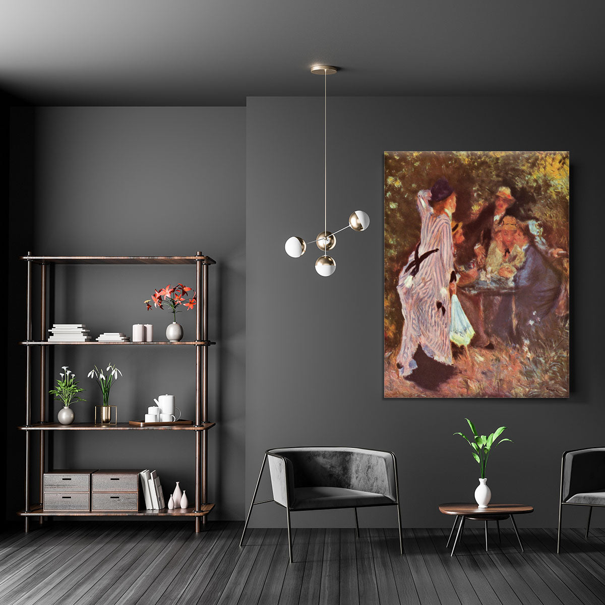 In the Garden in the garden bower of Moulin de la Galette by Renoir Canvas Print or Poster - Canvas Art Rocks - 5