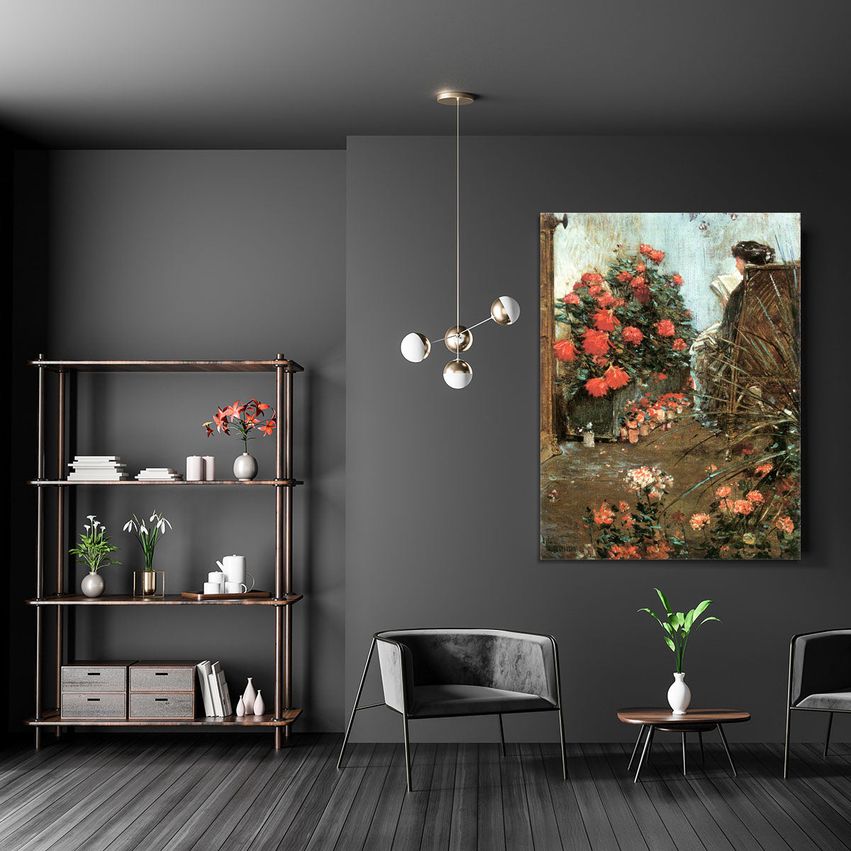 In the garden in Villiers-le-Bel by Hassam Canvas Print or Poster - Canvas Art Rocks - 5