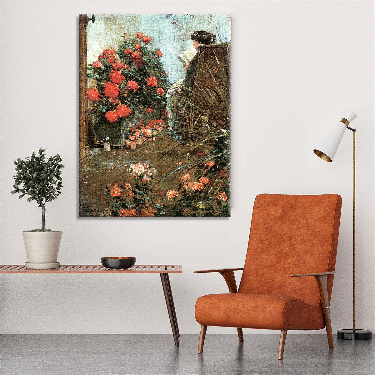 In the garden in Villiers-le-Bel by Hassam Canvas Print or Poster - Canvas Art Rocks - 6