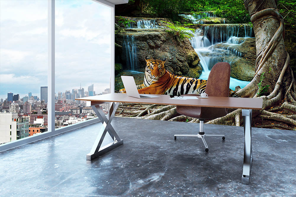 Indochina tiger Wall Mural Wallpaper - Canvas Art Rocks - 3