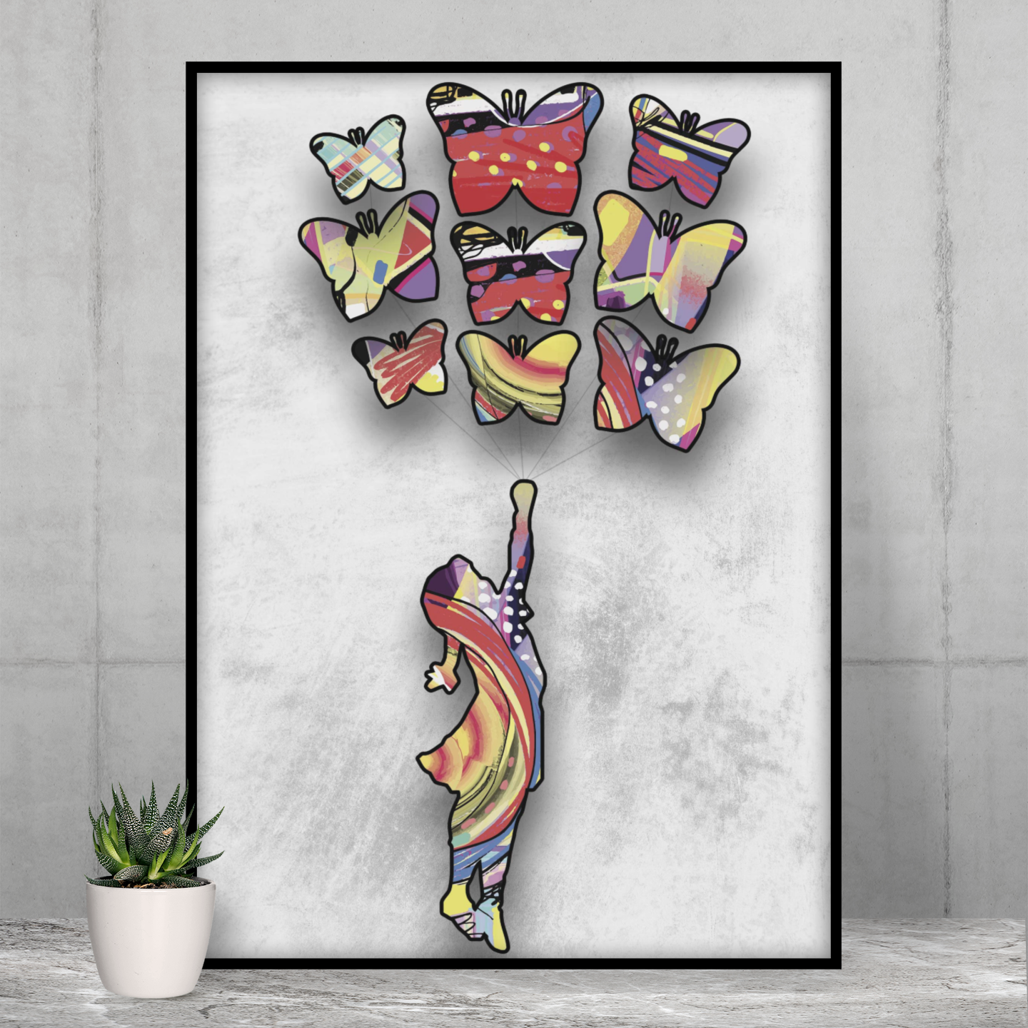 Inspired By Flying Butterflies Framed Print or Poster