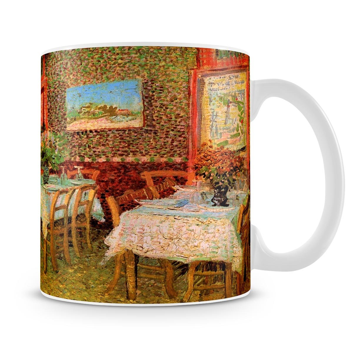 Interior of a restaurant by Van Gogh Mug - Canvas Art Rocks - 4