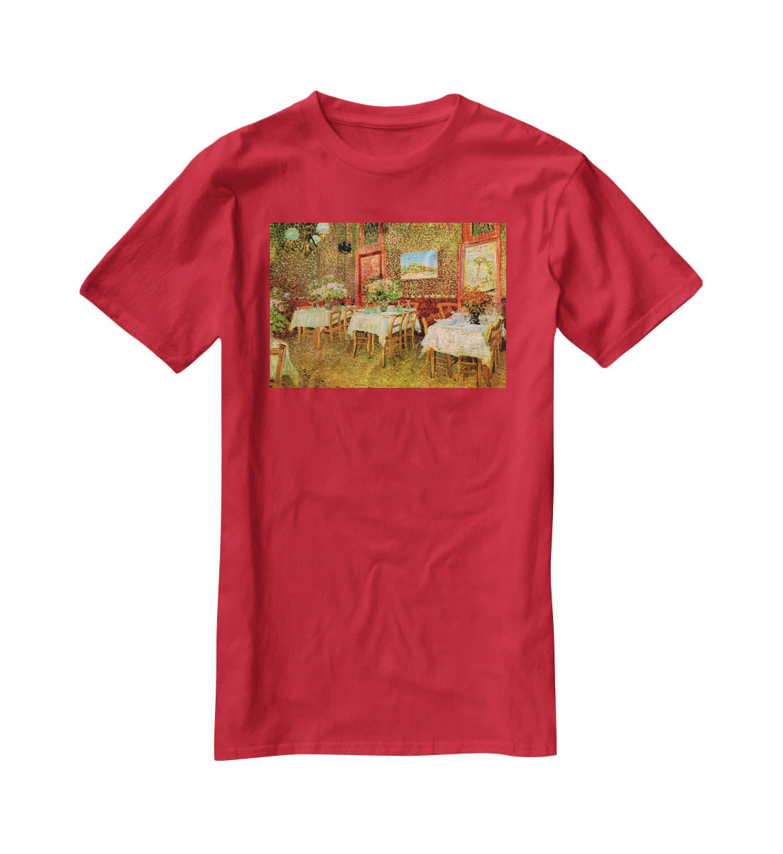 Interior of a restaurant by Van Gogh T-Shirt - Canvas Art Rocks - 4