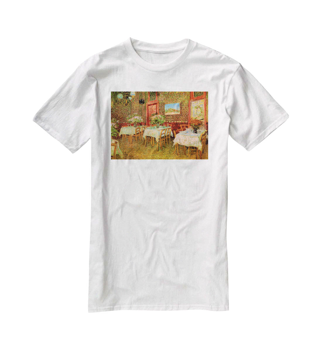Interior of a restaurant by Van Gogh T-Shirt - Canvas Art Rocks - 5