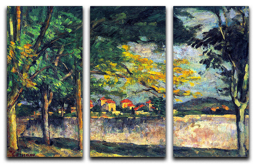 Into Street by Cezanne 3 Split Panel Canvas Print - Canvas Art Rocks - 1