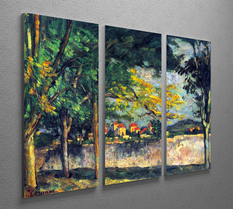 Into Street by Cezanne 3 Split Panel Canvas Print - Canvas Art Rocks - 2