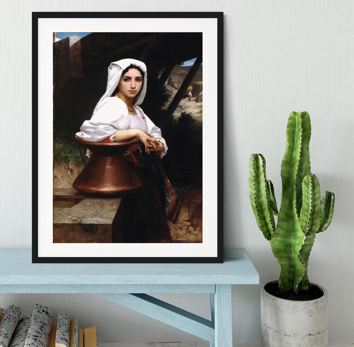 Italian Girl Drawing Water By Bouguereau Framed Print - Canvas Art Rocks - 1