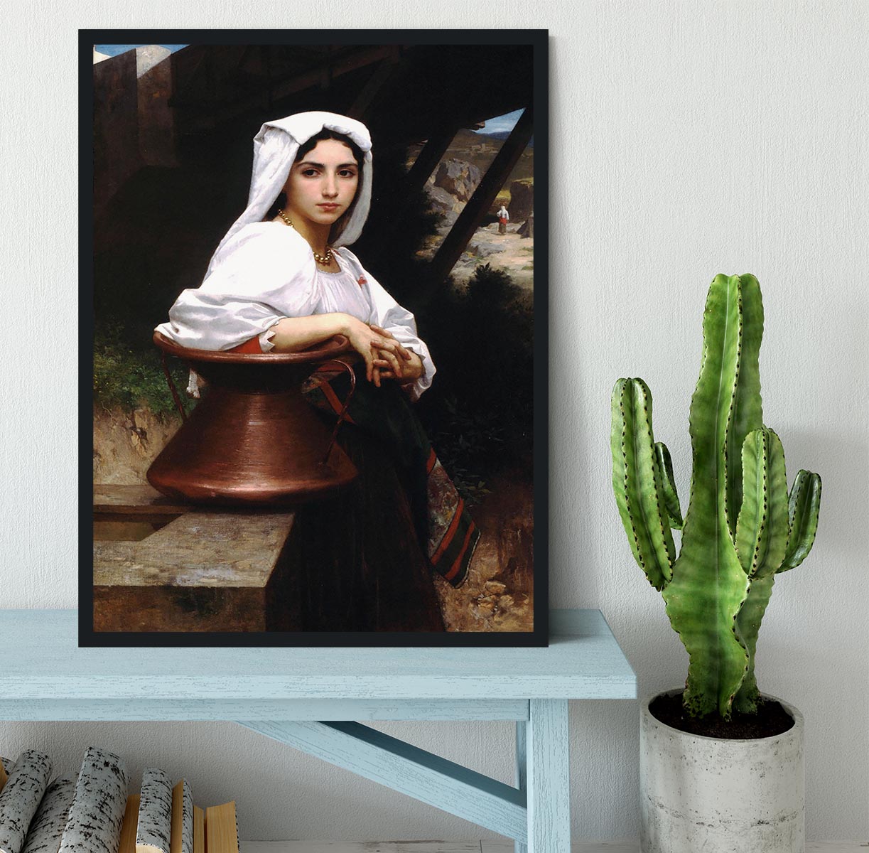 Italian Girl Drawing Water By Bouguereau Framed Print - Canvas Art Rocks - 2