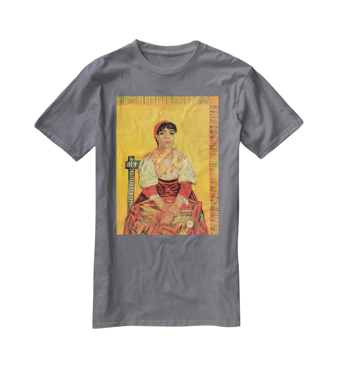 Italian Woman Agostina Segatori by Van Gogh T-Shirt - Canvas Art Rocks - 3
