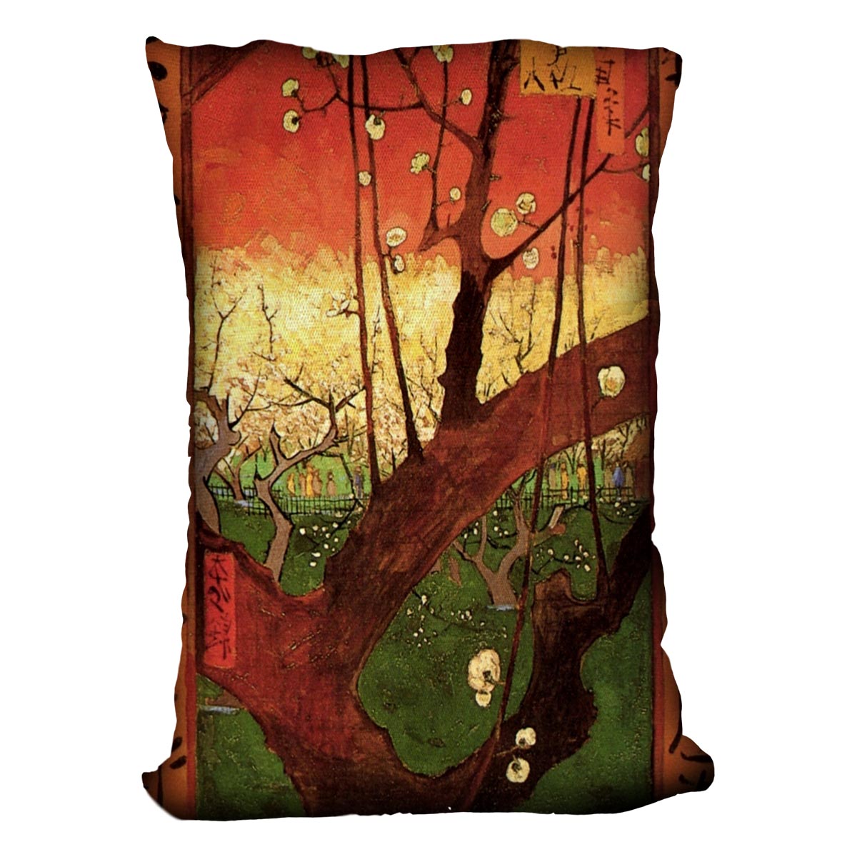 Japonaiserie Flowering Plum Tree after Hiroshige by Van Gogh Cushion
