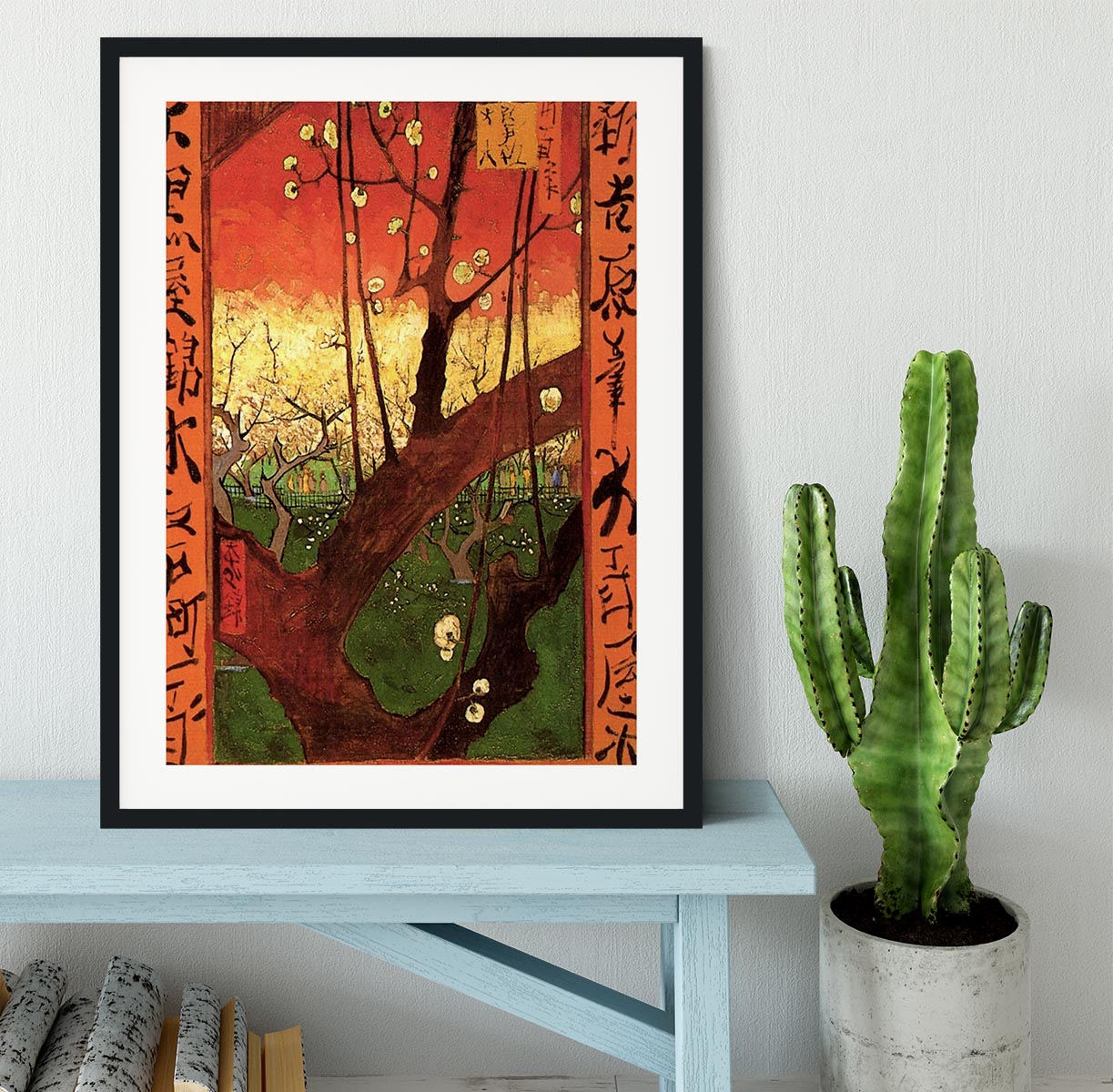 Japonaiserie Flowering Plum Tree after Hiroshige by Van Gogh Framed Print - Canvas Art Rocks - 1