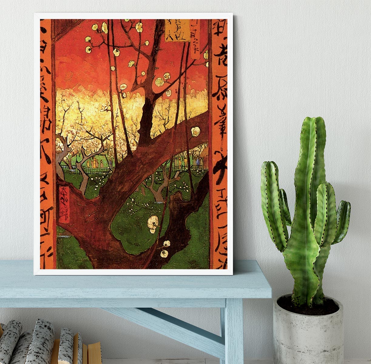 Japonaiserie Flowering Plum Tree after Hiroshige by Van Gogh Framed Print - Canvas Art Rocks -6