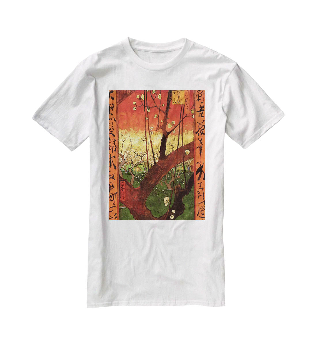 Japonaiserie Flowering Plum Tree after Hiroshige by Van Gogh T-Shirt - Canvas Art Rocks - 5