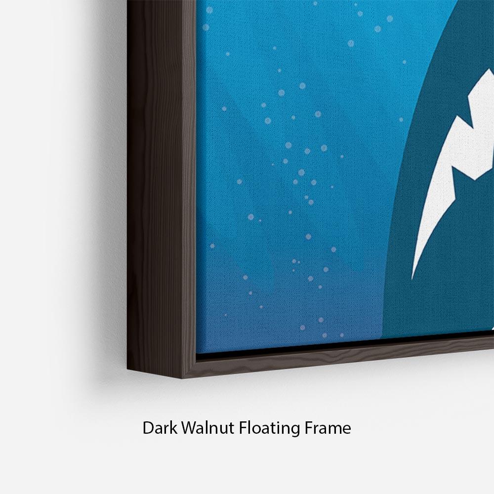 Jaws Minimal Movie Floating Frame Canvas - Canvas Art Rocks - 6