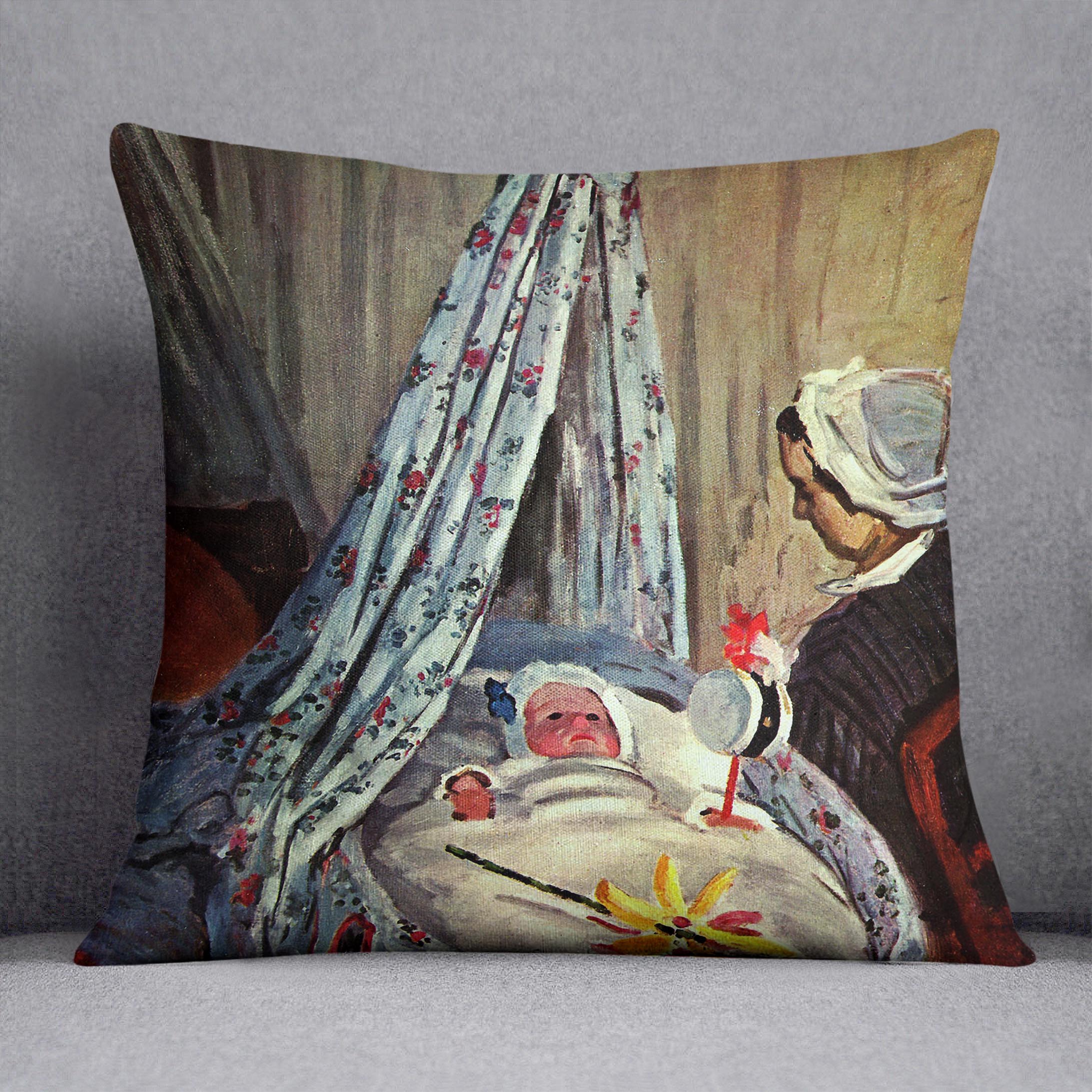 Jean Monet in the cradle by Monet Cushion