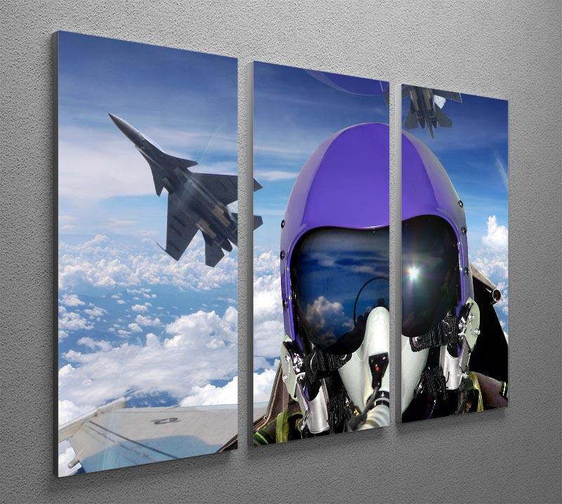 Jet fighter pilot cockpit view 3 Split Panel Canvas Print - Canvas Art Rocks - 2