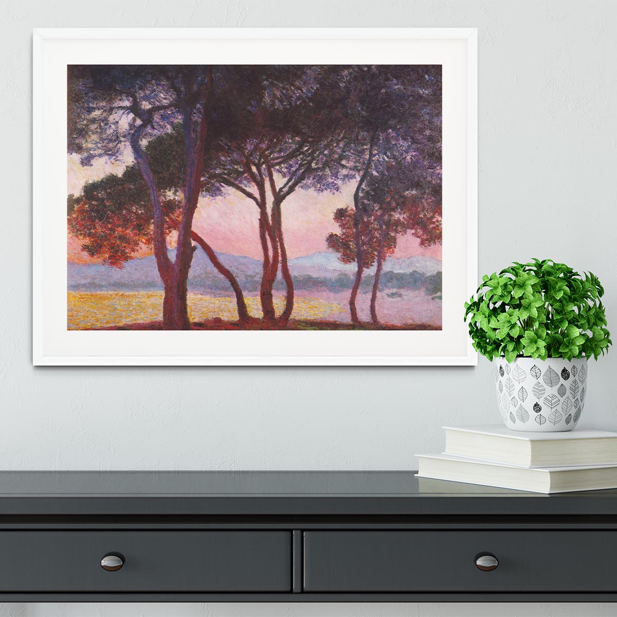 Juan les Pins by Monet Framed Print - Canvas Art Rocks - 5