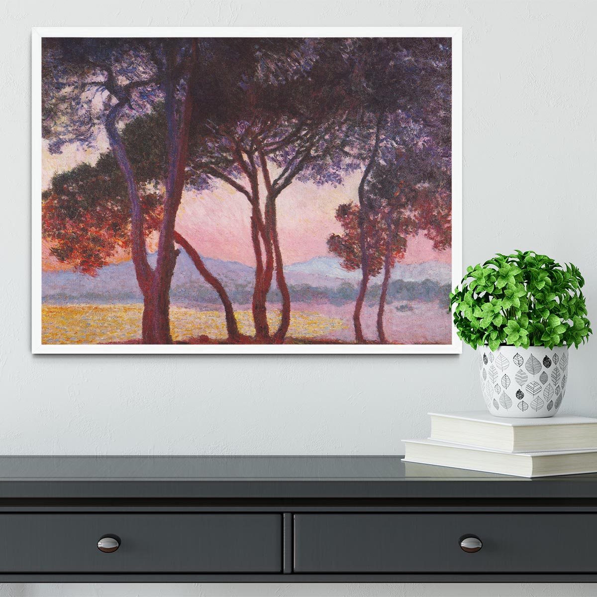 Juan les Pins by Monet Framed Print - Canvas Art Rocks -6