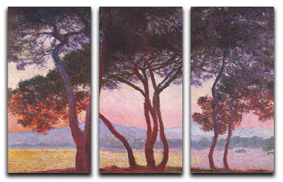 Juan les Pins by Monet Split Panel Canvas Print - Canvas Art Rocks - 4