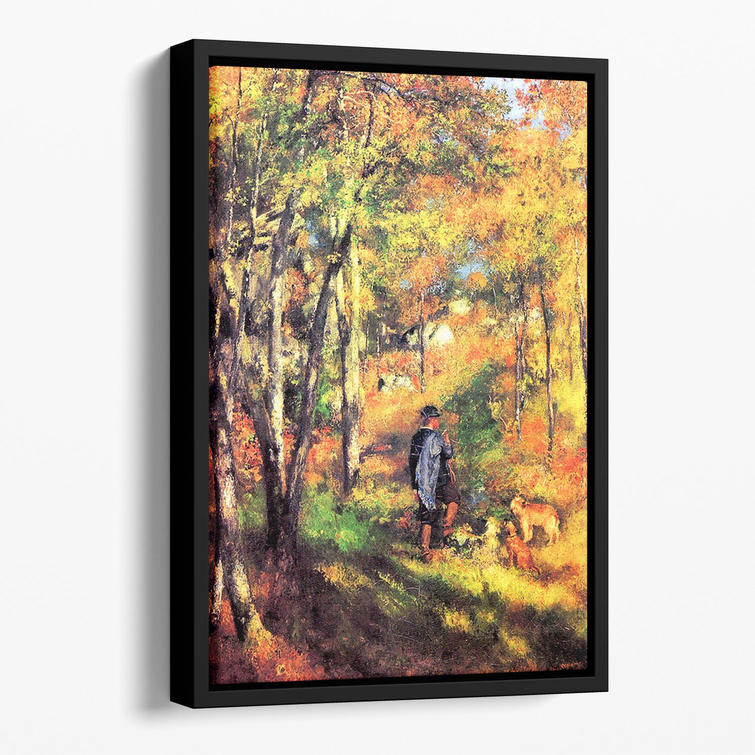 Jules le Coeur and his dogs by Renoir Floating Framed Canvas