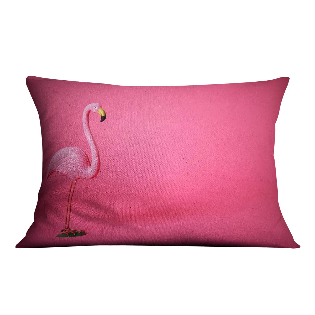 Kitsch pink flamingo in studio Cushion - Canvas Art Rocks - 4
