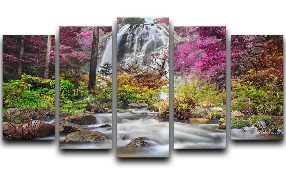 Klonglan Waterfall 5 Split Panel Canvas - Canvas Art Rocks - 1