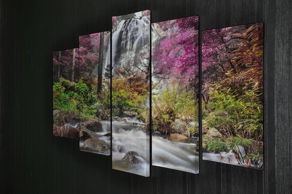 Klonglan Waterfall 5 Split Panel Canvas - Canvas Art Rocks - 2