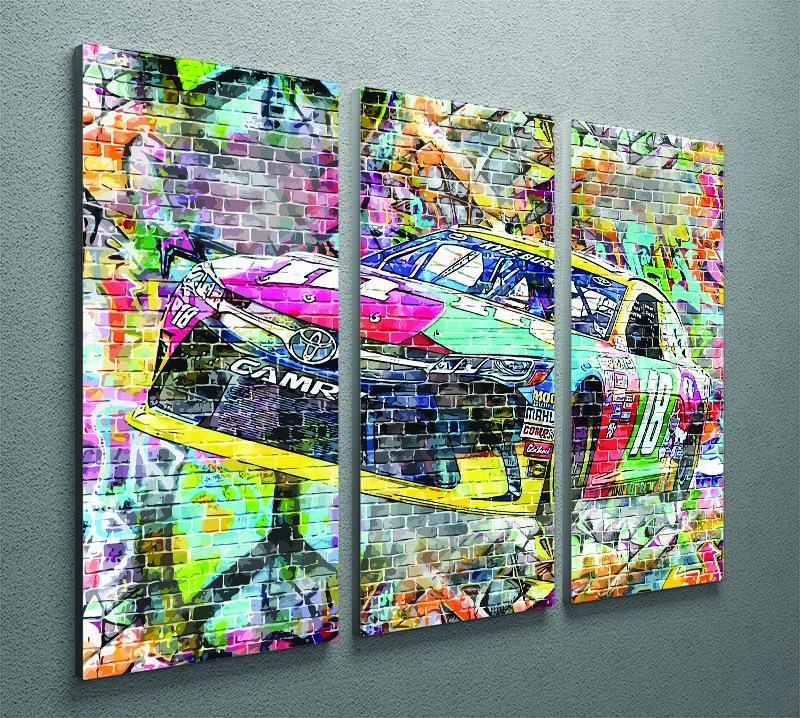 Kyle Busch Nascar Camry 3 Split Panel Canvas Print - Canvas Art Rocks - 2