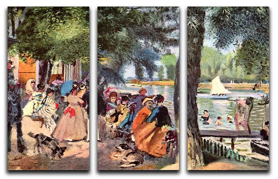 La Grenouillere by Renoir 3 Split Panel Canvas Print - Canvas Art Rocks - 1