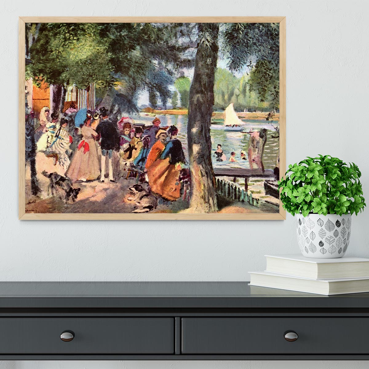 La Grenouillere by Renoir Framed Print - Canvas Art Rocks - 4