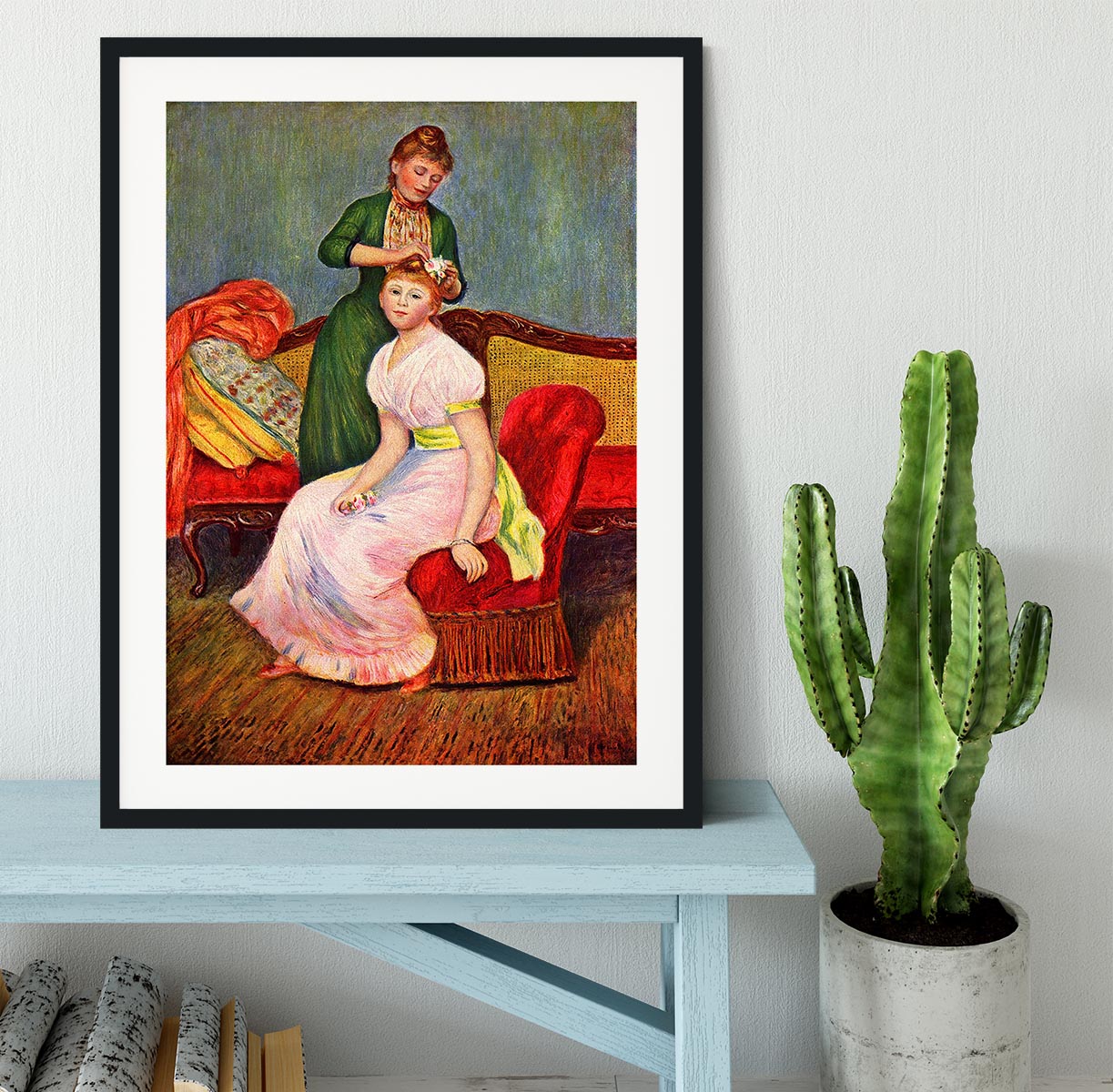 La coiffure by Renoir Framed Print - Canvas Art Rocks - 1