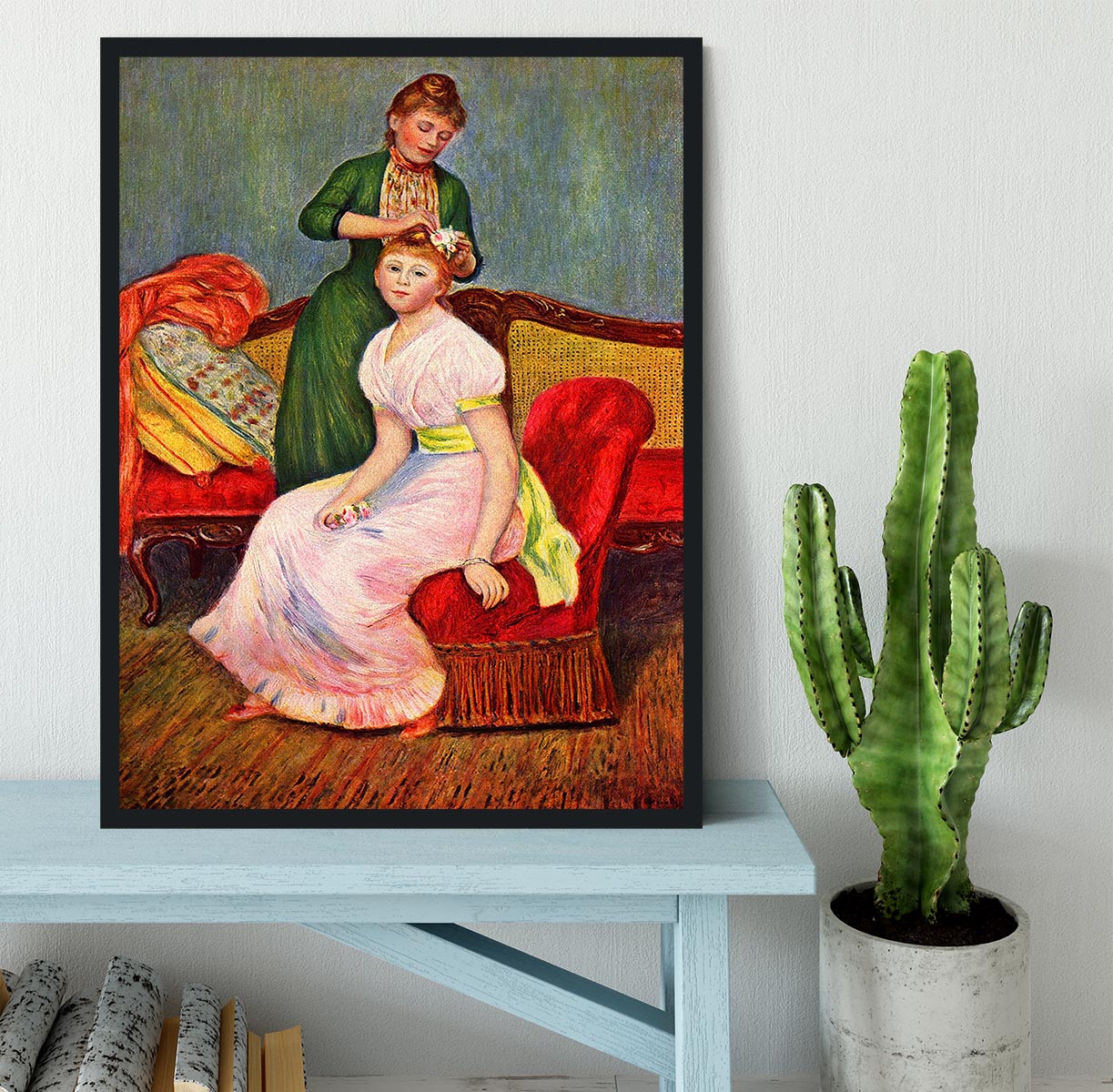 La coiffure by Renoir Framed Print - Canvas Art Rocks - 2