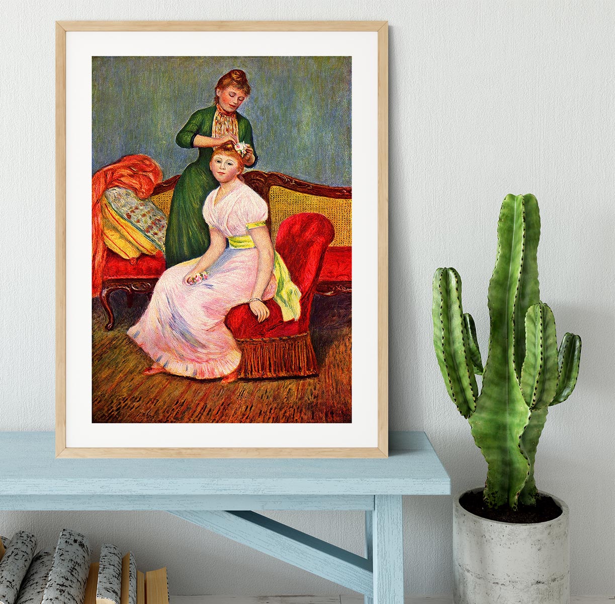 La coiffure by Renoir Framed Print - Canvas Art Rocks - 3