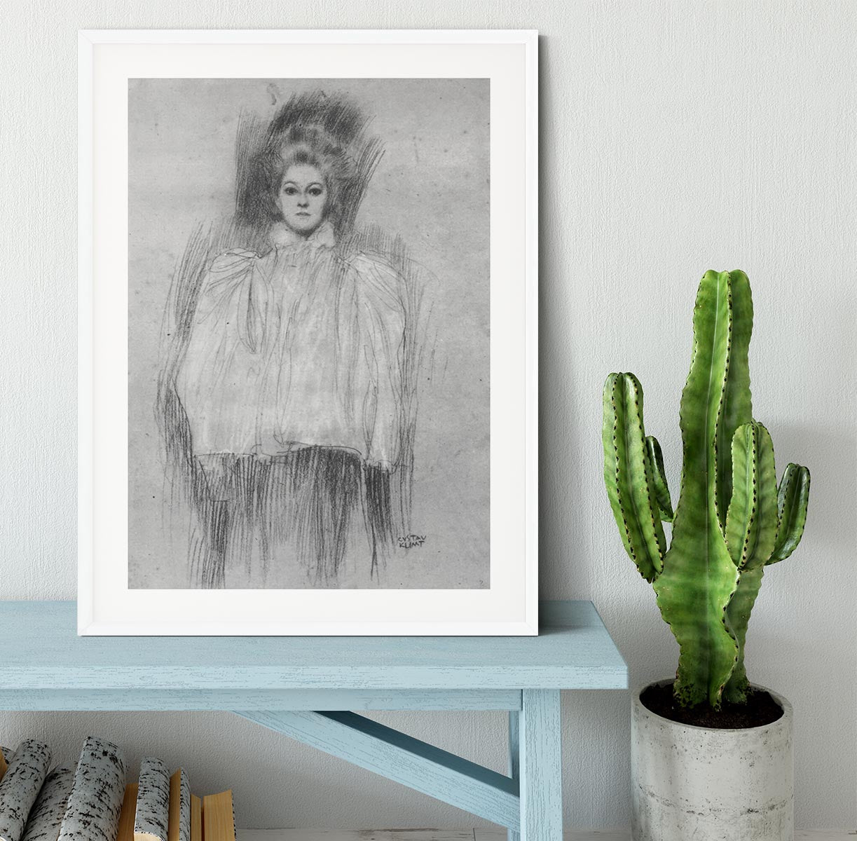 Lady in cape by Klimt Framed Print - Canvas Art Rocks - 5