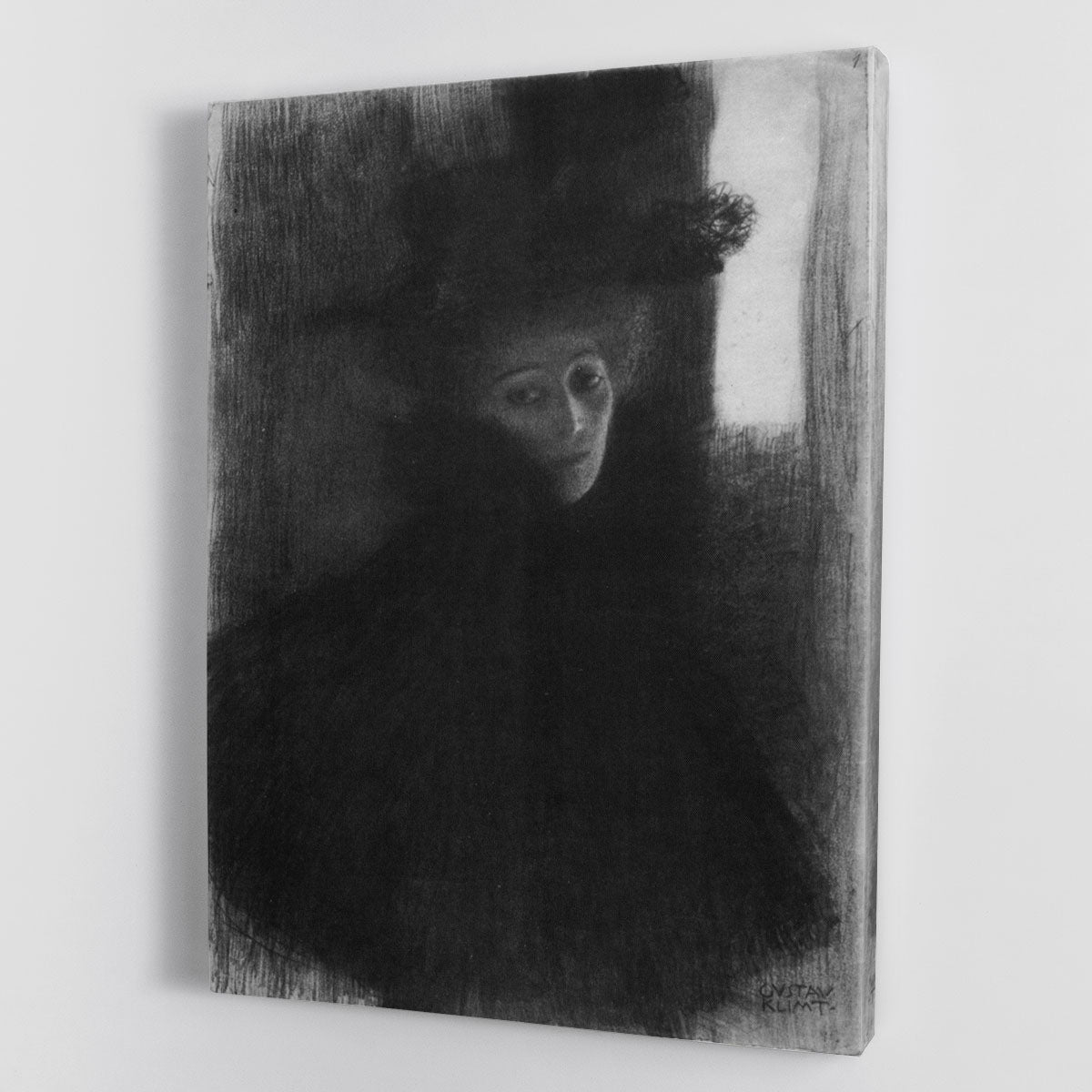 Lady in hat and cape by Klimt Canvas Print or Poster - Canvas Art Rocks - 1