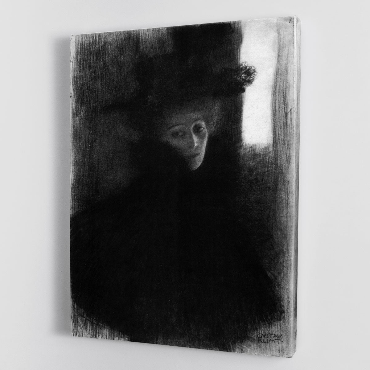 Lady with a hat and Cape by Klimt Canvas Print or Poster - Canvas Art Rocks - 1