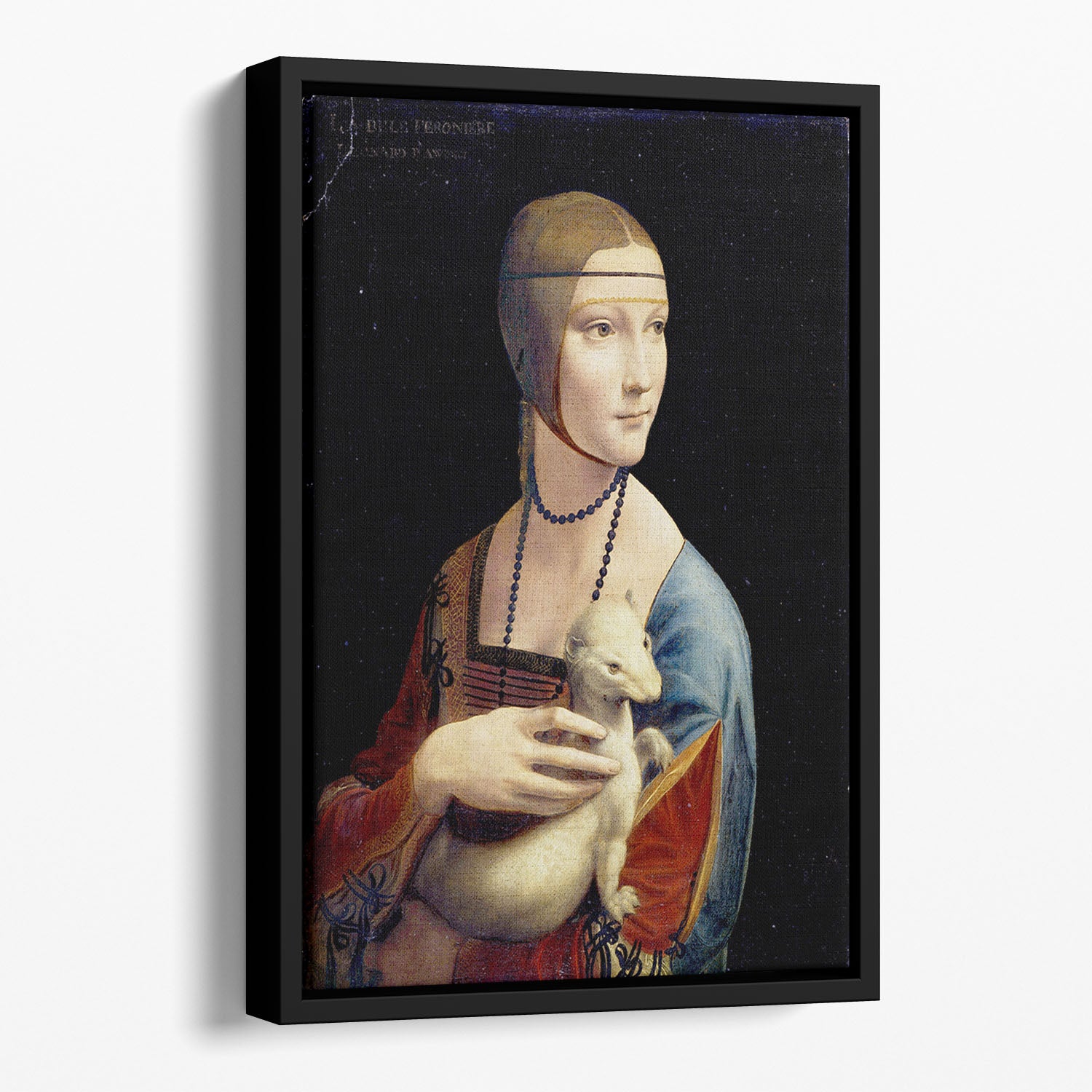Lady with an Ermine by Da Vinci Floating Framed Canvas