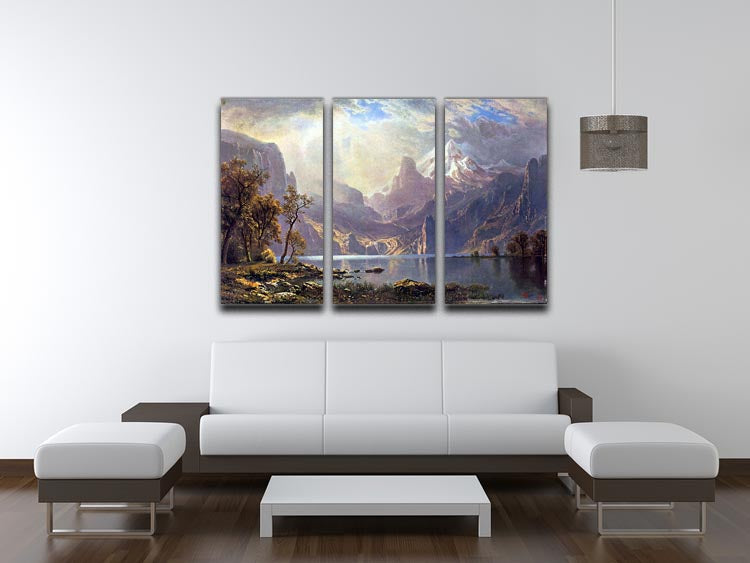 Lake Tahoe by Bierstadt 3 Split Panel Canvas Print - Canvas Art Rocks - 3
