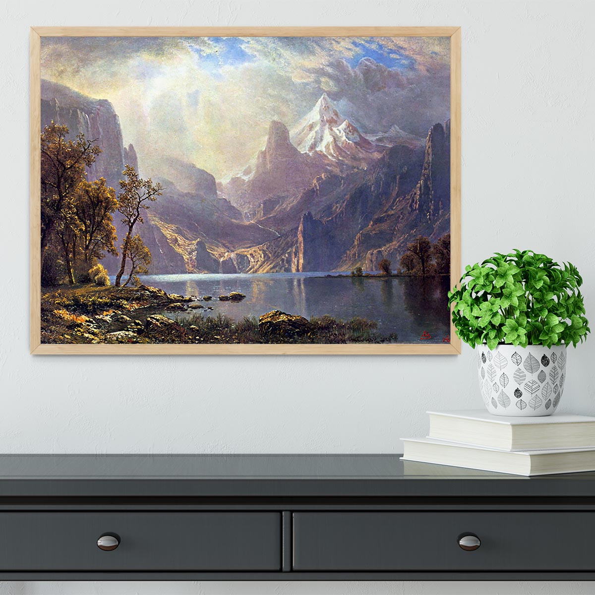 Lake Tahoe by Bierstadt Framed Print - Canvas Art Rocks - 4