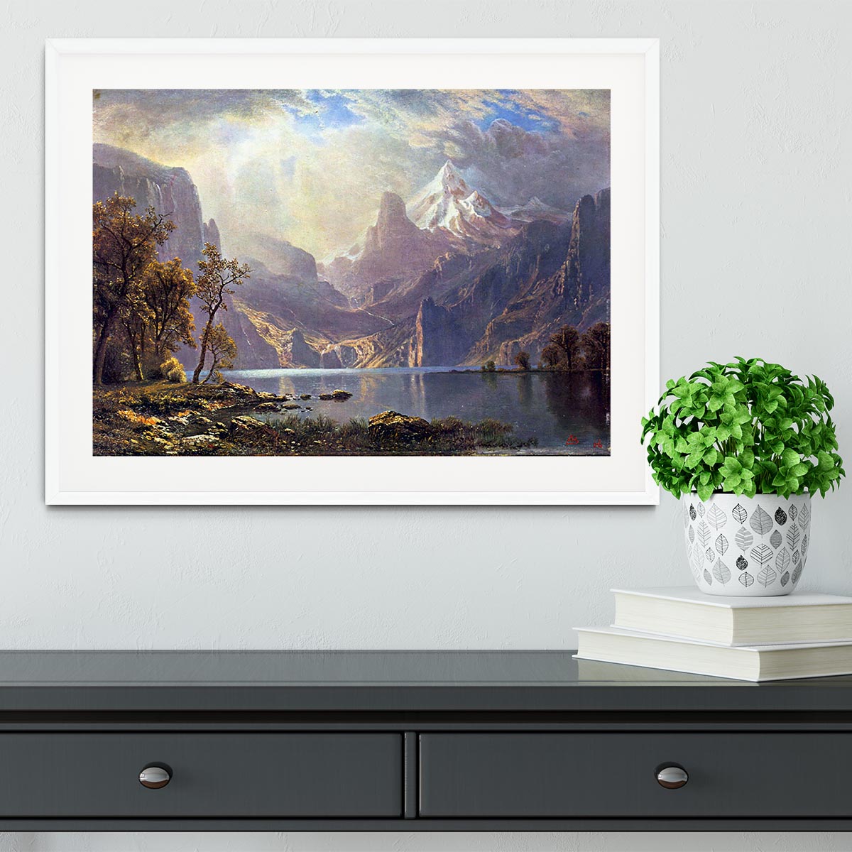 Lake Tahoe by Bierstadt Framed Print - Canvas Art Rocks - 5