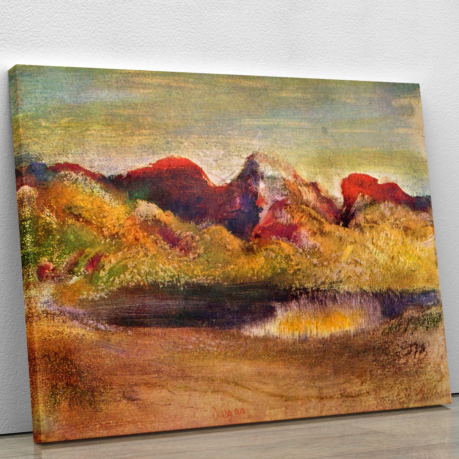 Lake and mountains by Degas Canvas Print or Poster - Canvas Art Rocks - 1